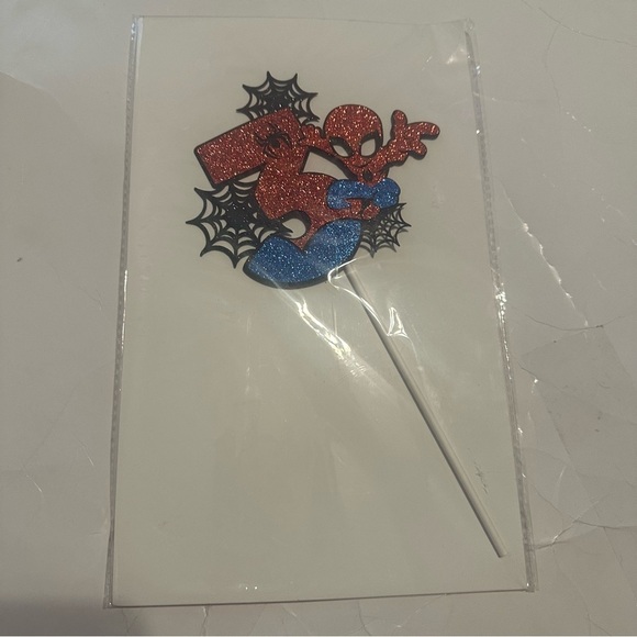 Spider Man Birthday Cake Cover 3rd Birthday Glittery Marvel - Picture 1 of 1
